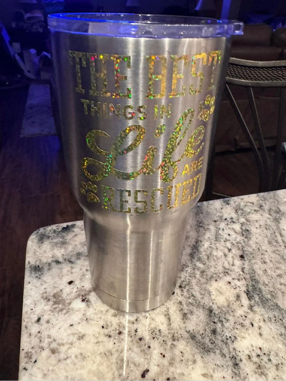 Black Dog Silhouette Stainless Steel Travel Tumbler - Unbranded